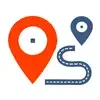 Logo DL Optimna100x100C a red and blue pin and a road